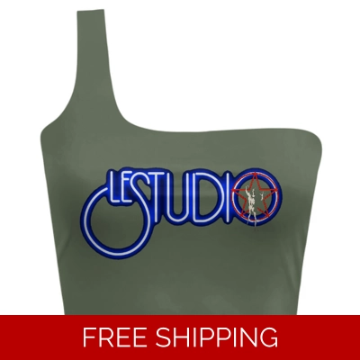Custom 3D Slant Shoulder Tops Le Studio White & Blue Logo Red Star Man